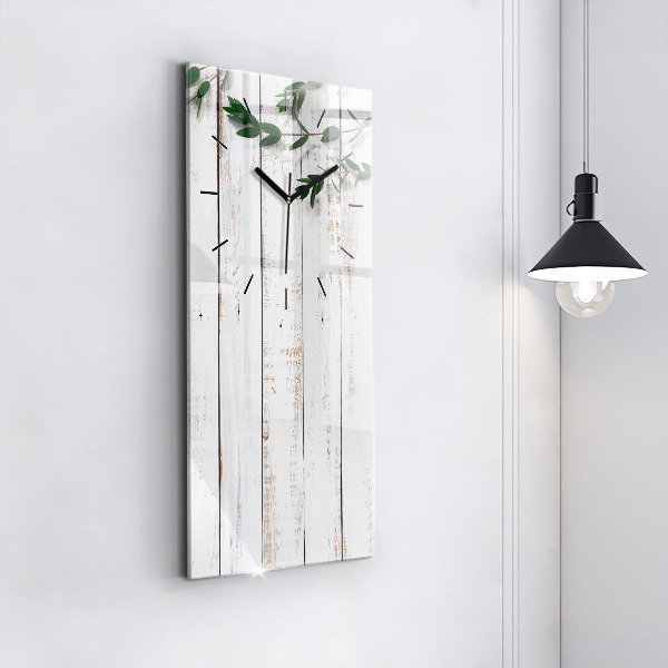 Horloge murale verticale Planches en bois clair