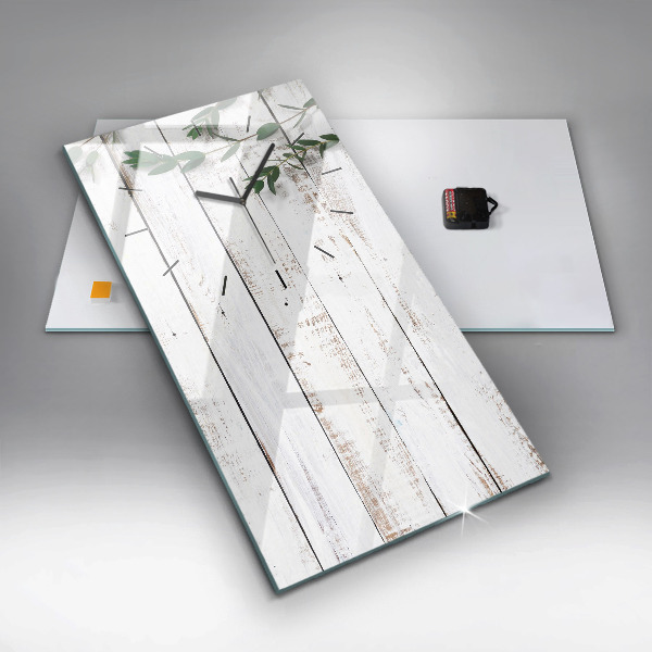 Horloge murale verticale Planches en bois clair