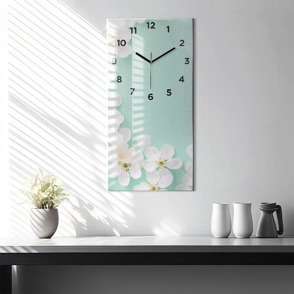 Horloge murale verticale Fleurs de pommier en fleurs