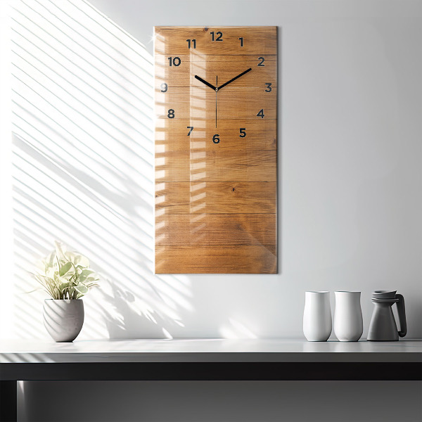 Horloge murale verticale planches de bois