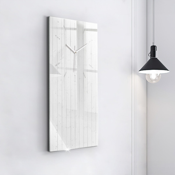 Horloge murale verticale Motif de panneaux en bois