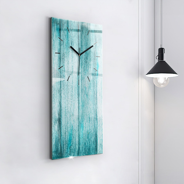 Horloge murale verticale Vieux bois bleu