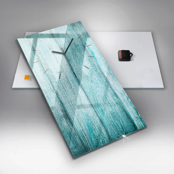 Horloge murale verticale Vieux bois bleu