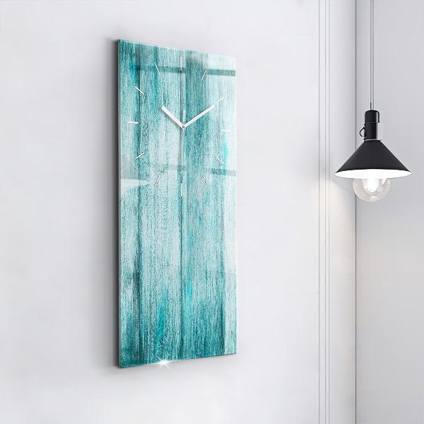 Horloge murale verticale Vieux bois bleu