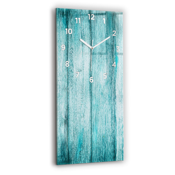Horloge murale verticale Vieux bois bleu