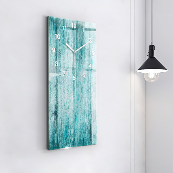 Horloge murale verticale Vieux bois bleu
