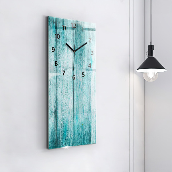 Horloge murale verticale Vieux bois bleu