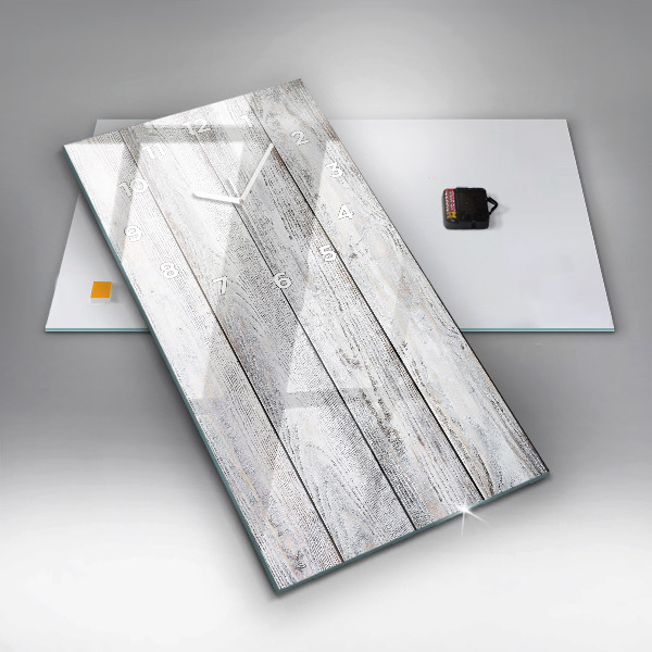 Horloge murale verticale planches peintes