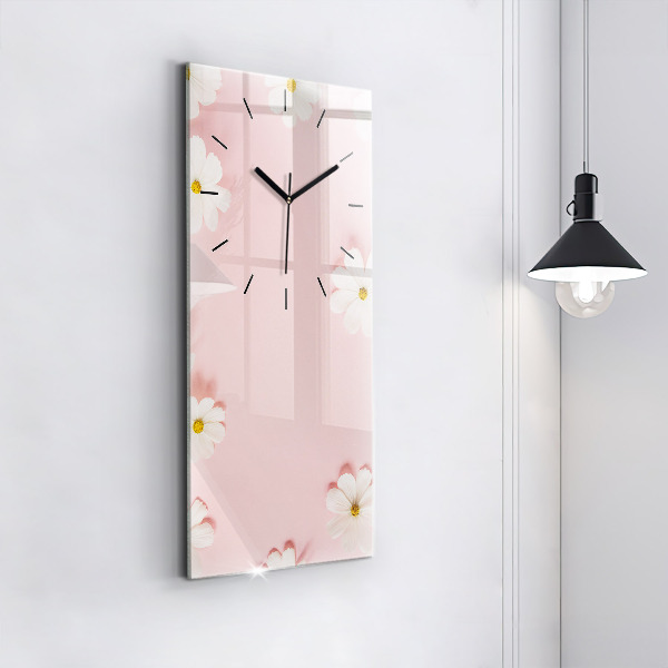 Horloge murale verticale Fleurs de marguerite