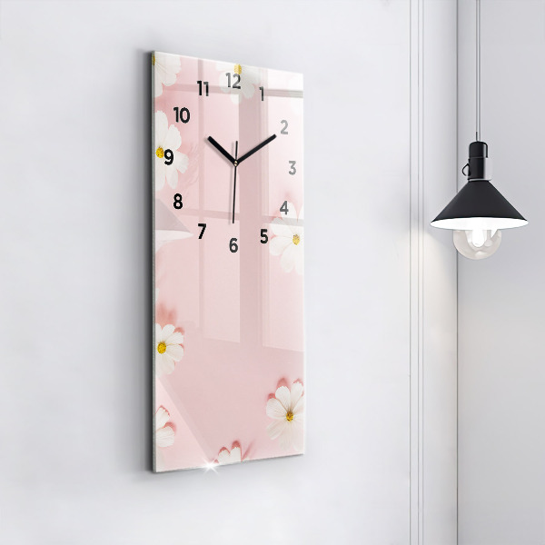 Horloge murale verticale Fleurs de marguerite