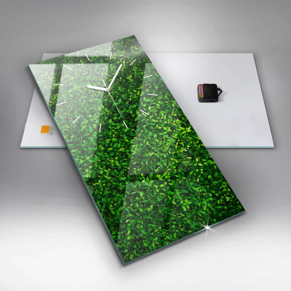Horloge murale verticale feuilles de haie