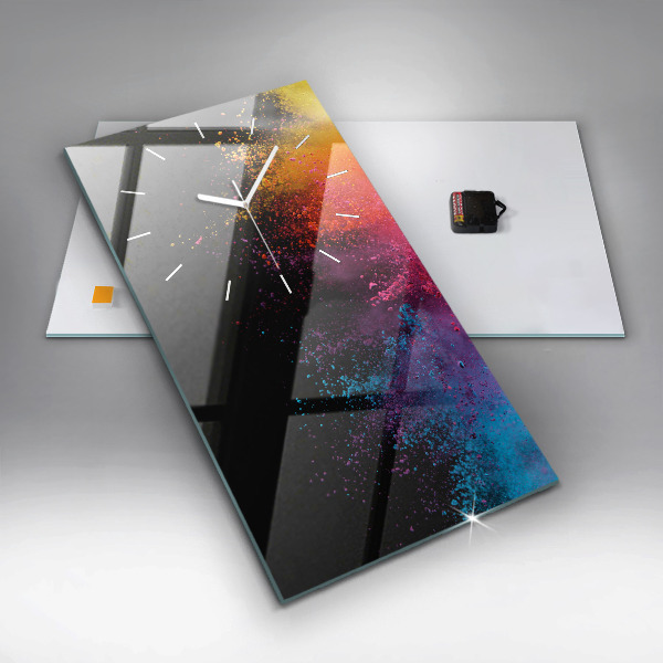 Horloge murale verticale Explosion de couleurs
