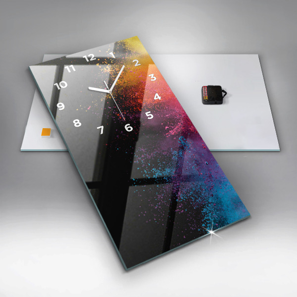 Horloge murale verticale Explosion de couleurs