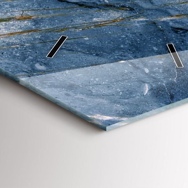 Horloge murale verticale Texture de marbre bleu