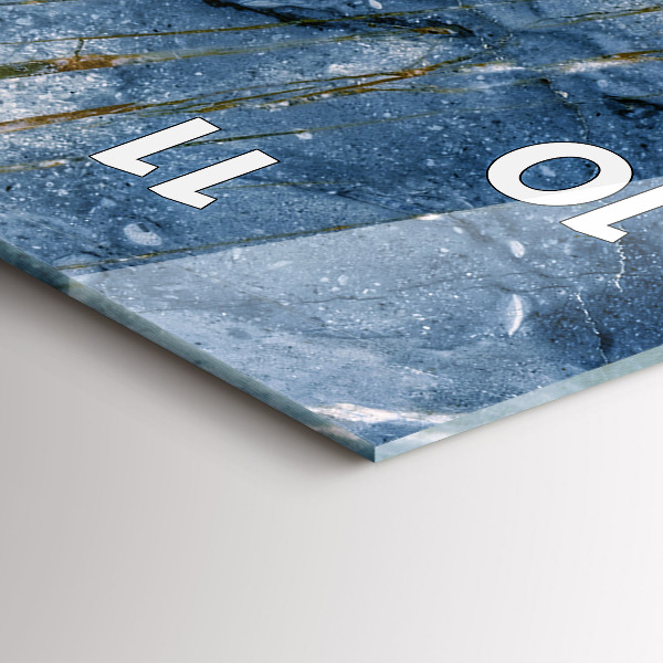 Horloge murale verticale Texture de marbre bleu