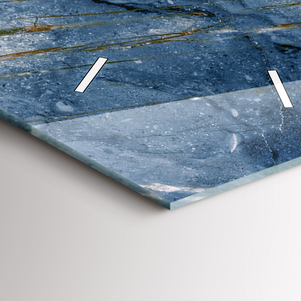 Horloge murale verticale Texture de marbre bleu