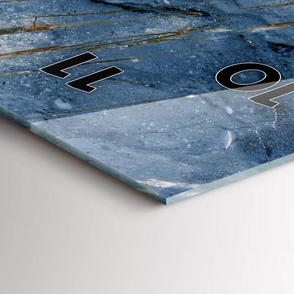 Horloge murale verticale Texture de marbre bleu