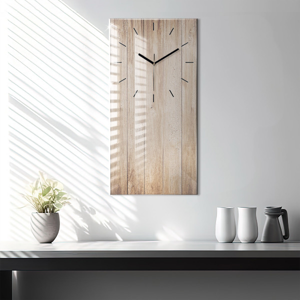 Horloge murale verticale Texture bois