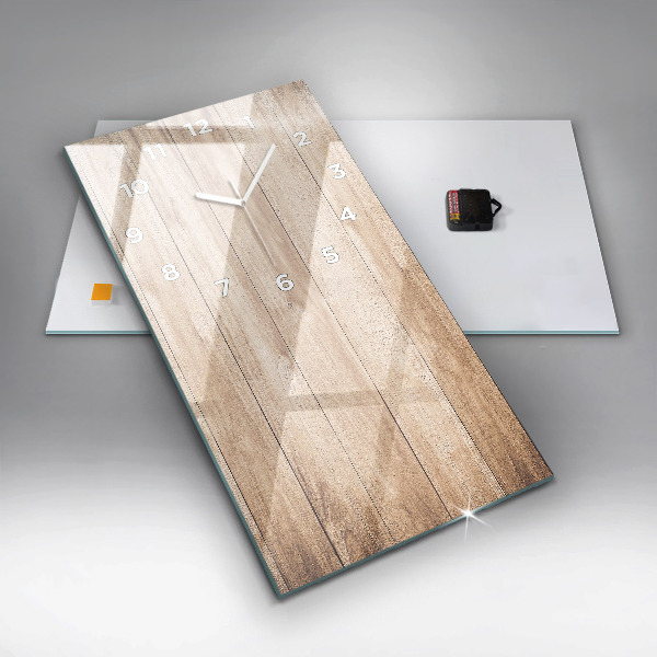 Horloge murale verticale Texture bois