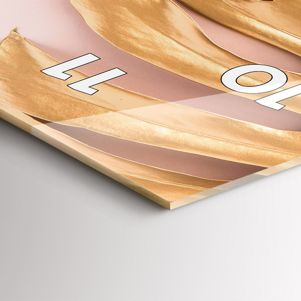 Horloge murale verticale Feuilles tropicales dorées