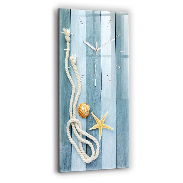 Horloge rectangulaire verticale Planches, rayures et coque