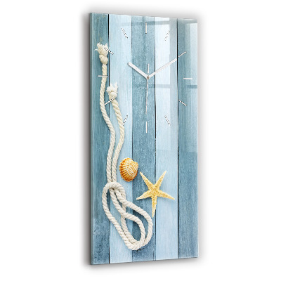 Horloge rectangulaire verticale Planches, rayures et coque