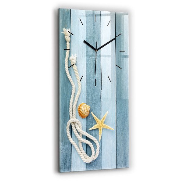 Horloge rectangulaire verticale Planches, rayures et coque
