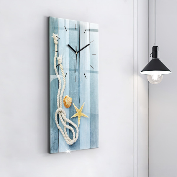 Horloge rectangulaire verticale Planches, rayures et coque