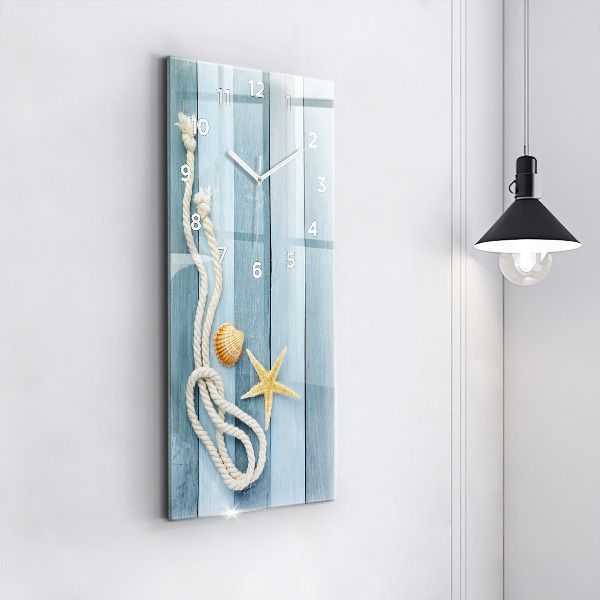 Horloge rectangulaire verticale Planches, rayures et coque