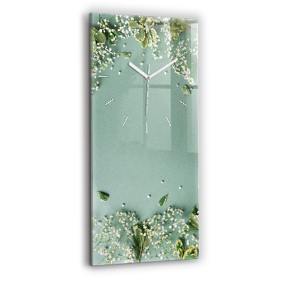Horloge rectangulaire verticale Fleurs délicates
