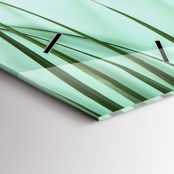 Horloge rectangulaire verticale Feuilles de Monstera