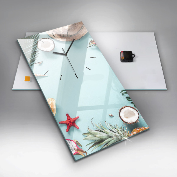 Horloge rectangulaire verticale 'Composition d''été'