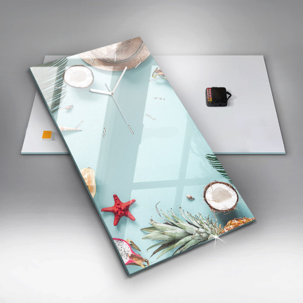 Horloge rectangulaire verticale 'Composition d''été'