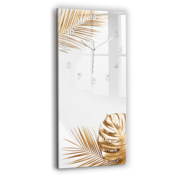 Horloge rectangulaire verticale feuilles tropicales