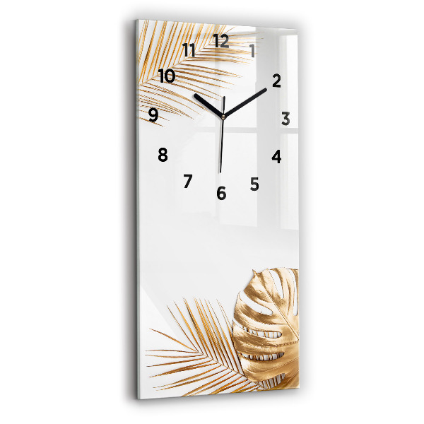Horloge rectangulaire verticale feuilles tropicales