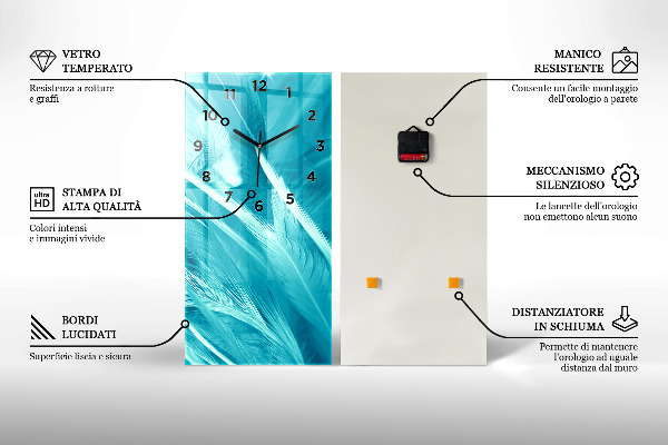 Horloge rectangulaire verticale Abstraction sombre
