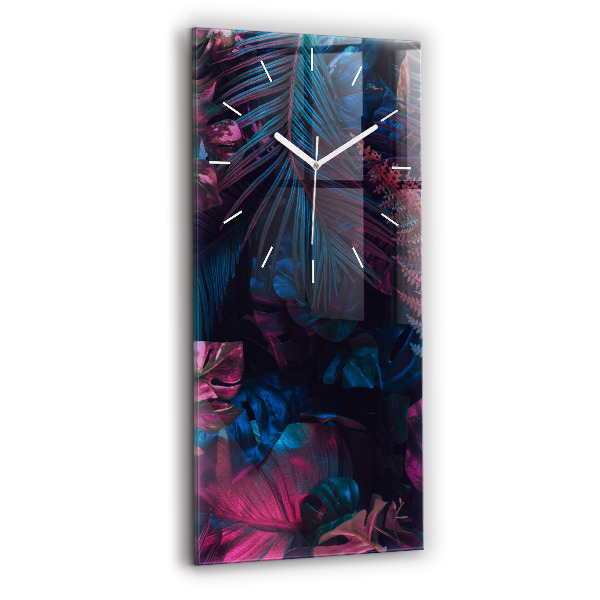 Horloge rectangulaire verticale Fleurs exotiques