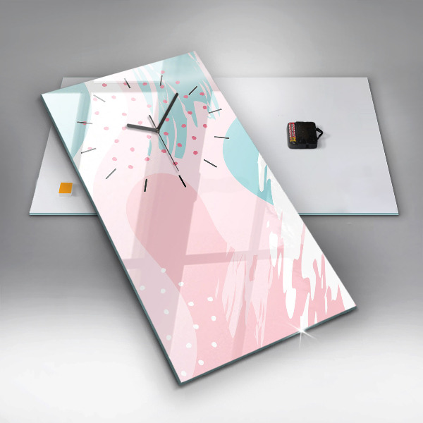 Horloge rectangulaire verticale Abstraction pastel