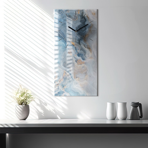 Horloge rectangulaire verticale Motif en marbre