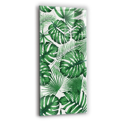 Horloge rectangulaire verticale Feuilles de Monstera