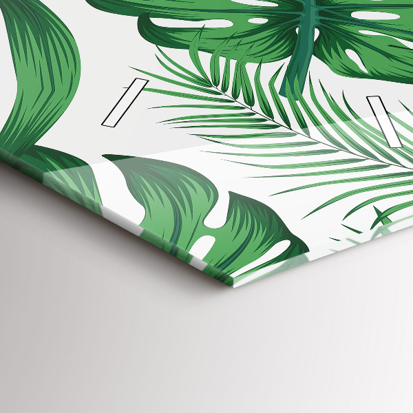 Horloge rectangulaire verticale Feuilles de Monstera