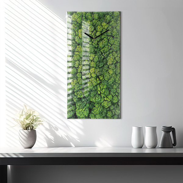 Horloge rectangulaire verticale 'La forêt vue d''en haut'
