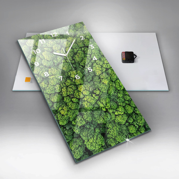 Horloge rectangulaire verticale 'La forêt vue d''en haut'