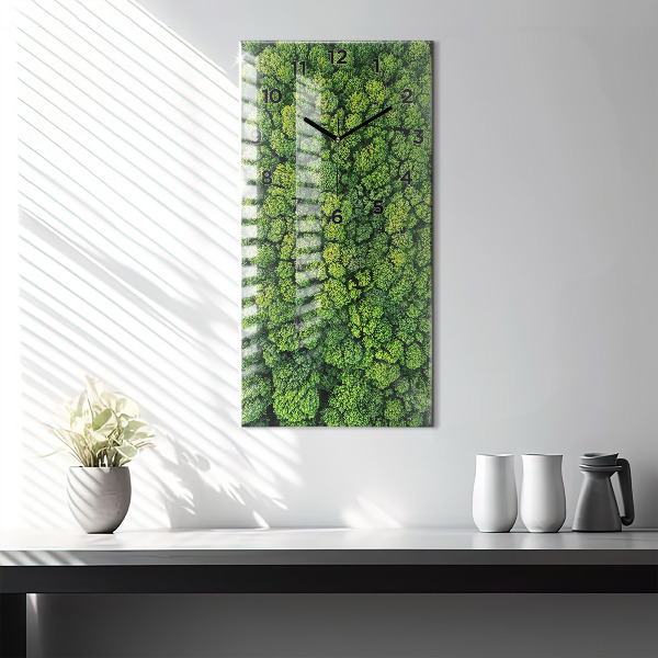 Horloge rectangulaire verticale 'La forêt vue d''en haut'