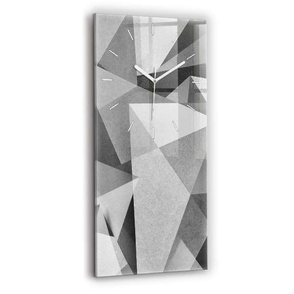Horloge rectangulaire verticale Abstraction géométrique grise