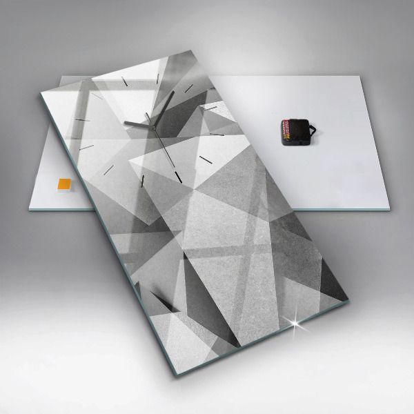 Horloge rectangulaire verticale Abstraction géométrique grise
