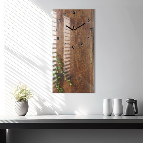 Horloge rectangulaire verticale Bois rustique