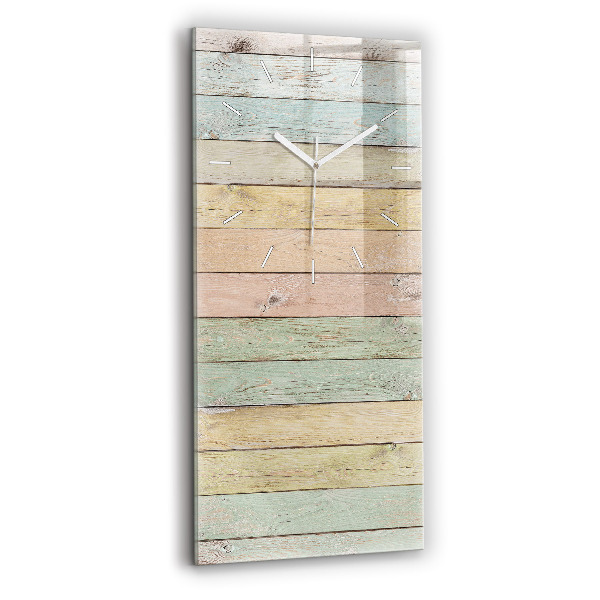 Horloge rectangulaire verticale Des planches colorées