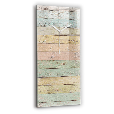 Horloge rectangulaire verticale Des planches colorées