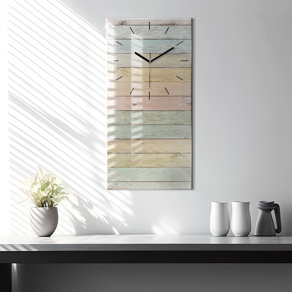 Horloge rectangulaire verticale Des planches colorées